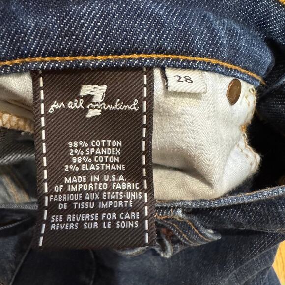 7 For All Mankind Y2K Bootcut 2000s Blue 100% Cotton Jeans Relaxed Fit Low Rise - Picture 6 of 9